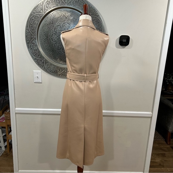 NWT $795 Alice and Olivia Conan Vegan Leather, belted long dress- Size XS - Picture 7 of 11